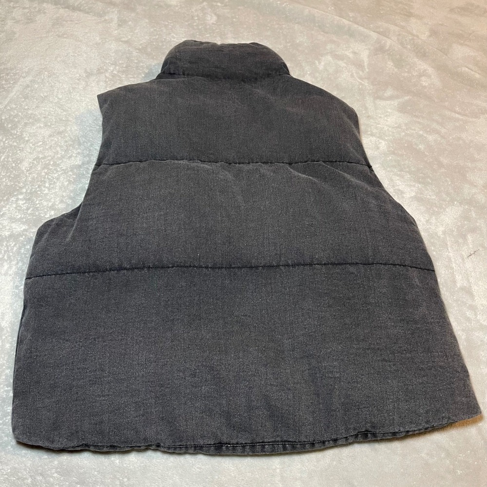 Angel Kiss Los Angeles Womens XL Gray Acid Wash Denim Puffer Vest Full Zip Y2K - Picture 4 of 9